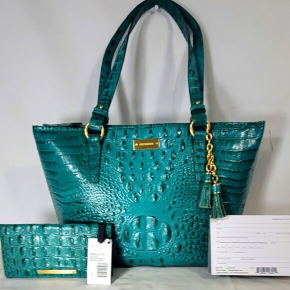Brahmin Handbags - Brahmin Teal Shoulder Bag and Wallet Set